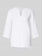 s.Oliver RED LABEL Regular Fit Blusentop aus Leinen-Viskose-Mix in Wei...