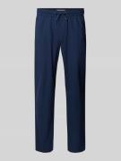Blend Regular Fit Leinenhose mit Tunnelzug Modell 'BAY' in Marine, Grö...