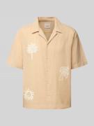 Only & Sons Regular Fit Leinenhemd mit Motiv-Stitching Modell 'CAIDENL...