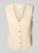 Tom Tailor Slim Fit Anzugweste aus Twill in Beige, Größe 40