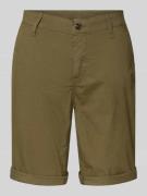 MAC Regular Fit Bermudas mit Paspeltaschen am Gesäß in Oliv, Größe 40