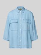 Smith and Soul Relaxed Fit Jeansbluse mit Fransen in Jeansblau, Größe ...