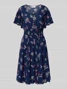 Apricot Knielanges Kleid aus Viskose mit Knopfleiste in Marine, Größe ...