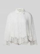 Apricot Relaxed Fit Bluse mit Häkelspitze in Weiss, Größe M/L