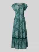 Apricot Maxikleid aus Viskose mit Knopfleiste in Dunkelgruen, Größe XS