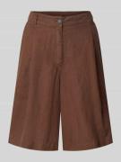 MAERZ Muenchen Bermudas aus Leinen mit Paspeltaschen in Mittelbraun, G...