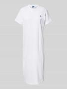 Polo Ralph Lauren T-Shirt-Kleid mit Label-Stitching in Weiss, Größe S