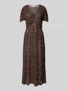 Mango Midikleid mit V-Ausschnitt Modell 'POMI' in Black, Größe L