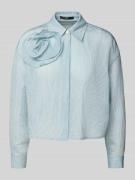 Zero Boxy Fit Hemdbluse mit floraler Applikation in Bleu, Größe 40