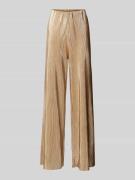 Zero Hose mit Plisseefalten und elastischem Bund in Beige, Größe 40