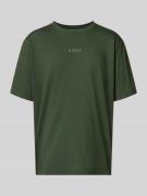 BOSS Green T-Shirt mit Label-Print und Rundhalsausschnitt in Dunkelgru...