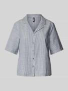 Pieces Regular Fit Hemdbluse aus Baumwoll-Leinen-Mix Modell 'PIA' in B...