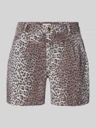 Rich & Royal Relaxed Fit Jeansshorts mit Bundfalten in Beige, Größe 28