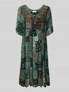 Apricot Knielanges Kleid mit Schlüsselloch-Ausschnitt in Dunkelgruen, ...