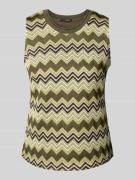 comma Stricktop mit Lochmuster in Gruen, Größe 36