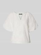 comma Relaxed Fit Blusenshirt mit Allover-Stickerei in Offwhite, Größe...