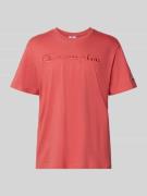 CHAMPION T-Shirt mit Label-Stitching Modell 'ICONS' in Rot, Größe L