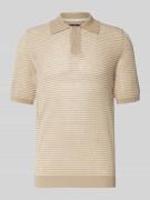 Marc O'Polo Regular Fit Poloshirt aus Baumwoll-Leinen-Mix in Sand, Grö...