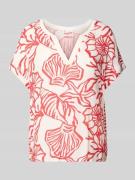 Oui Regular Fit Blusenshirt mit V-Ausschnitt in Weiss, Größe 40