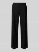 Windsor Slim Fit Wollhose mit Bügelfalten in Black, Größe 38