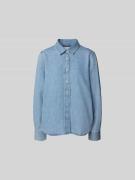 Closed Hemdbluse in Denim-Optik in Hellblau, Größe XS