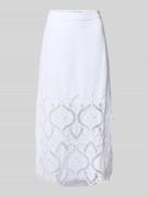 Luisa Cerano Maxirock mit Spitzenbesatz in Weiss, Größe 38