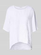 ZABAIONE Loose Fit Blusenshirt aus reinem Leinen in Weiss, Größe M