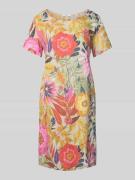 ZABAIONE Knielanges Leinenkleid mit Rundhalsausschnitt Modell 'La44ra'...