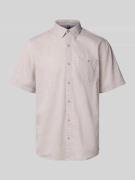 Lerros Regular Fit Freizeithemd aus Baumwoll-Leinen-Mix in Beige, Größ...