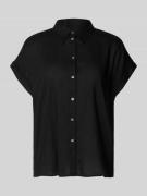 Tom Tailor Loose Fit Blusentop Leinen-Viskose-Mix in Black, Größe 38