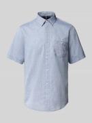 Lerros Regular Fit Freizeithemd aus Baumwoll-Leinen-Mix in Rauchblau, ...