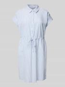 Tom Tailor Denim Tailliertes Mini-Blusenkleid mit Streifenmuster in Bl...