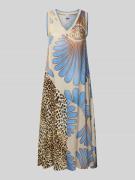 Emily Van den Bergh Midikleid mit V-Ausschnitt in Sand, Größe 38