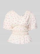 Neo Noir Slim Fit Bluse mit V-Ausschnitt Modell 'Sapura fleurie' in We...