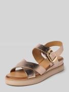 INUOVO Sandalette aus Leder mit glatter Sohle in Metallic Braun, Größe...