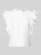 Gina Tricot Blusenshirt mit Volantärmel in Ecru, Größe S