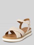 INUOVO Sandalette aus Leder in Flecht-Optik in Offwhite, Größe 37