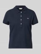 Gant Poloshirt mit Label-Stitching in Marine, Größe XL