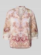 Neo Noir Regular Fit Bluse mit 3/4-Arm Modell 'Roselle Artist' in Rose...