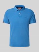 Superdry Regular Fit Poloshirt mit Label-Stitching in Royal, Größe S