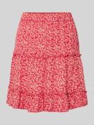 Pieces Regular Fit Mini-Rock mit elastischem Bund Modell 'NYA' in Rot,...