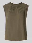 OPUS Top mit Raffungen Modell 'Iraffi' in Oliv, Größe 38