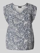 Pieces Regular Fit Blusentop mit V-Ausschnitt Modell 'NYA' in Blau, Gr...