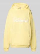 Karo Kauer Oversized Hoodie mit Label-Stitching in Hellgelb, Größe L