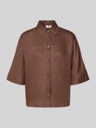 s.Oliver RED LABEL Relaxed Fit Bluse aus reinem Leinen in Dunkelbraun,...