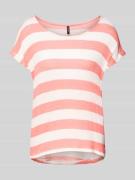 Vero Moda Boxy Fit T-Shirt mit Allover-Muster Modell 'WIDE' in Apricot...