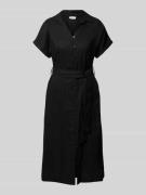 s.Oliver RED LABEL Relaxed Fit Hemdblusenkleid aus Leinen-Mix in Black...