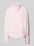 Review Fleecejacke mit Label-Patch in Rose, Größe XS