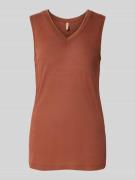 Soyaconcept Leinentop mit V-Ausschnitt Modell 'EMEL' in Rostrot, Größe...