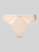 BOSS String mit Spitzen-Einsatz in Beige, Größe L